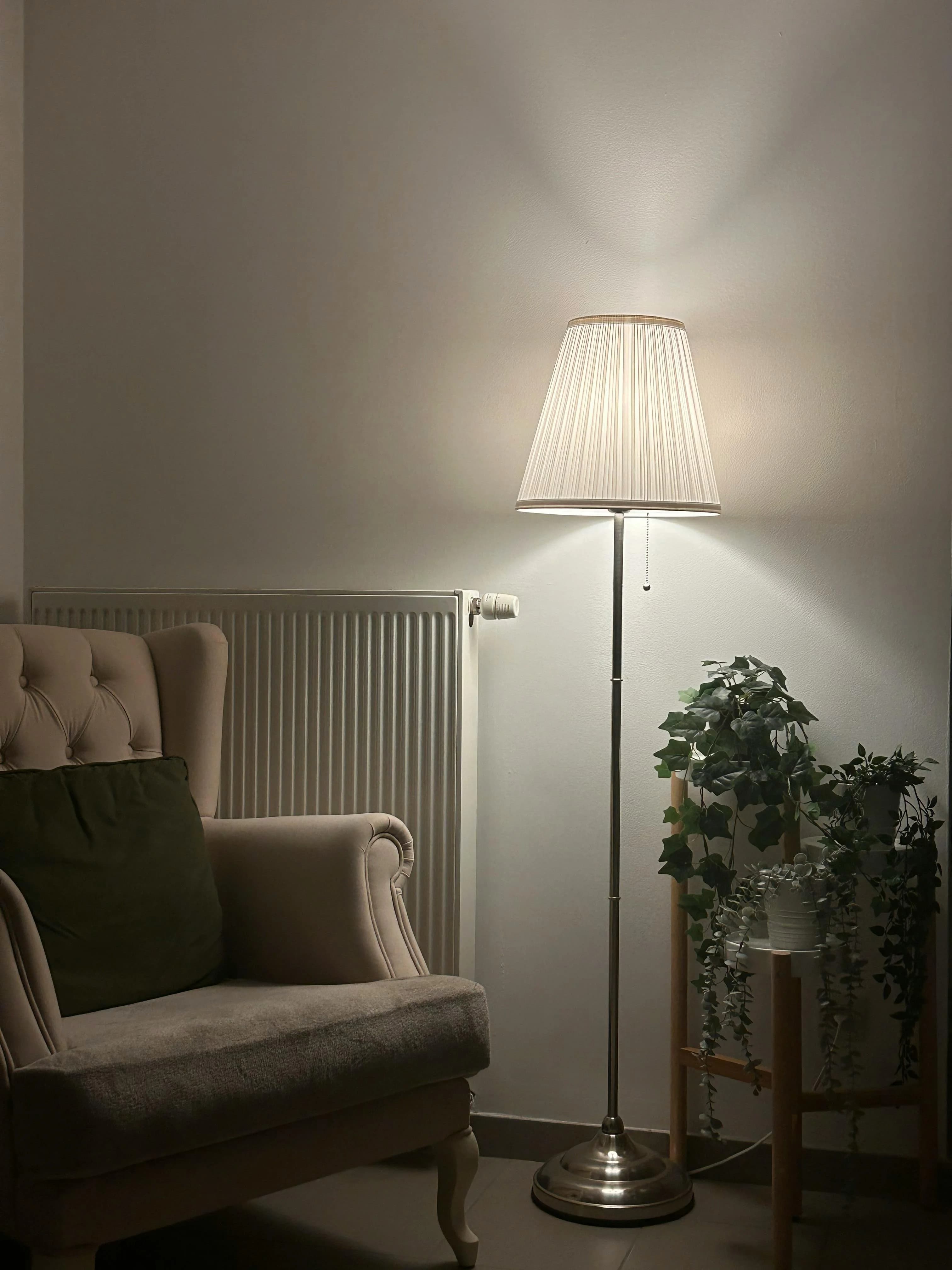 Warm lamp and therapy room corner
