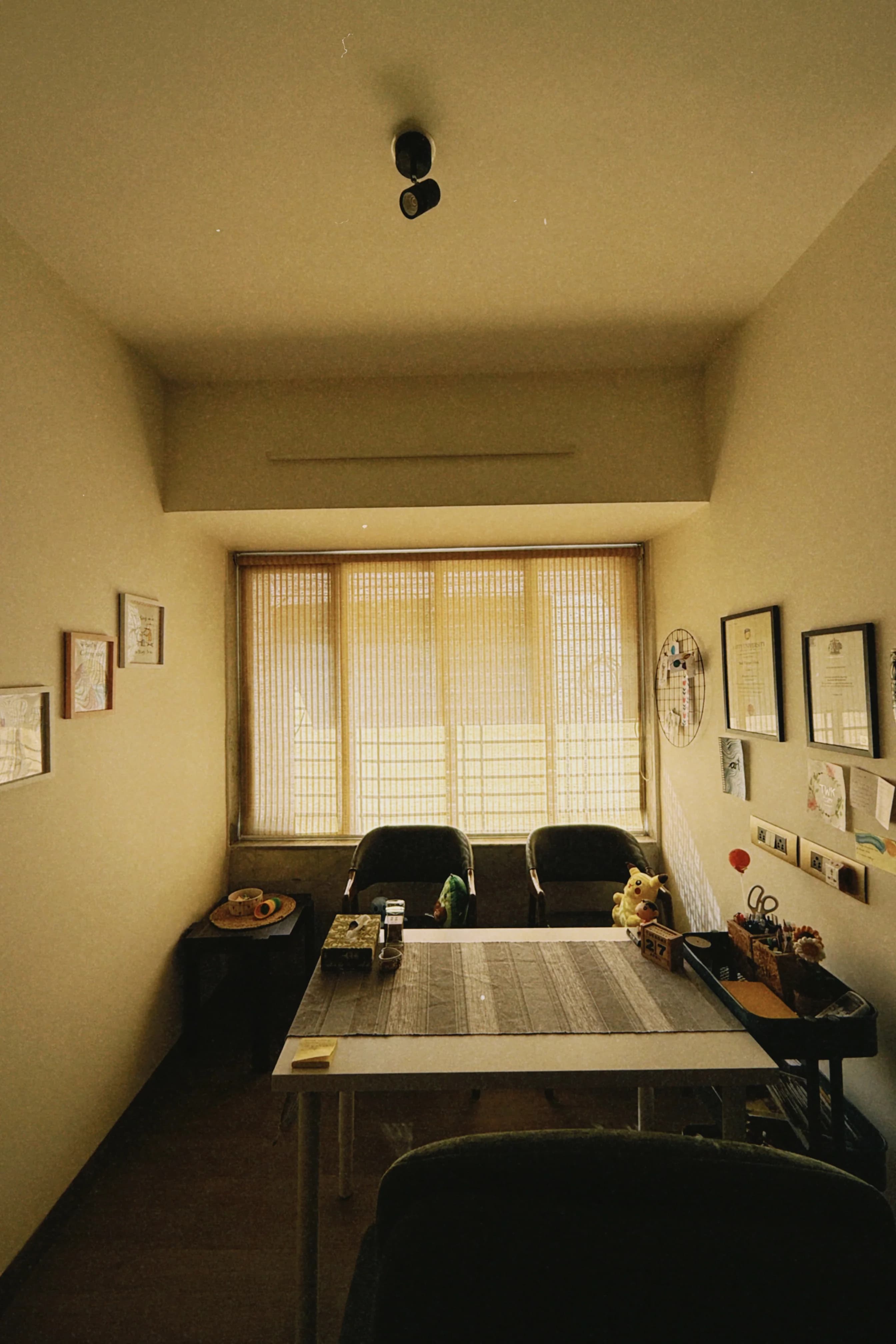 Therapy room prepared for a session